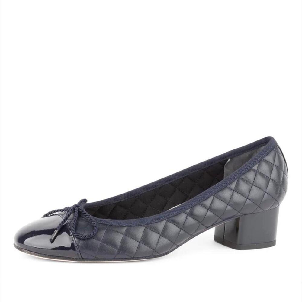 Paul Mayer Attitudes Titou Block Heel Quilted Nappa Pumps 6.5B